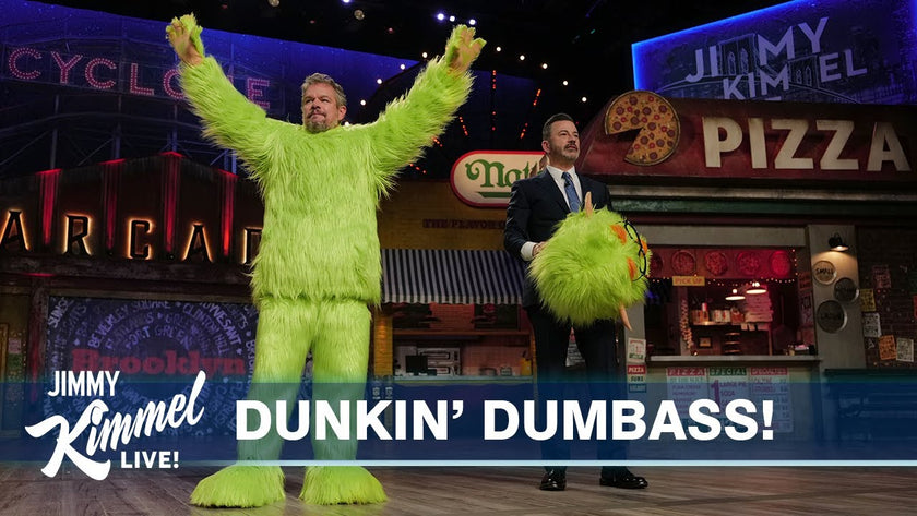 Matt Damon Forces His Way onto Kimmel in Brooklyn