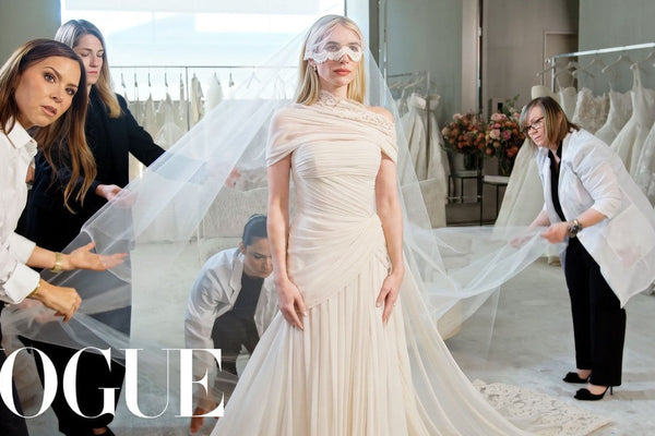 Emma Roberts Reveals Her Vintage-Inspired Wedding Dress in Intimate Vogue Fitting