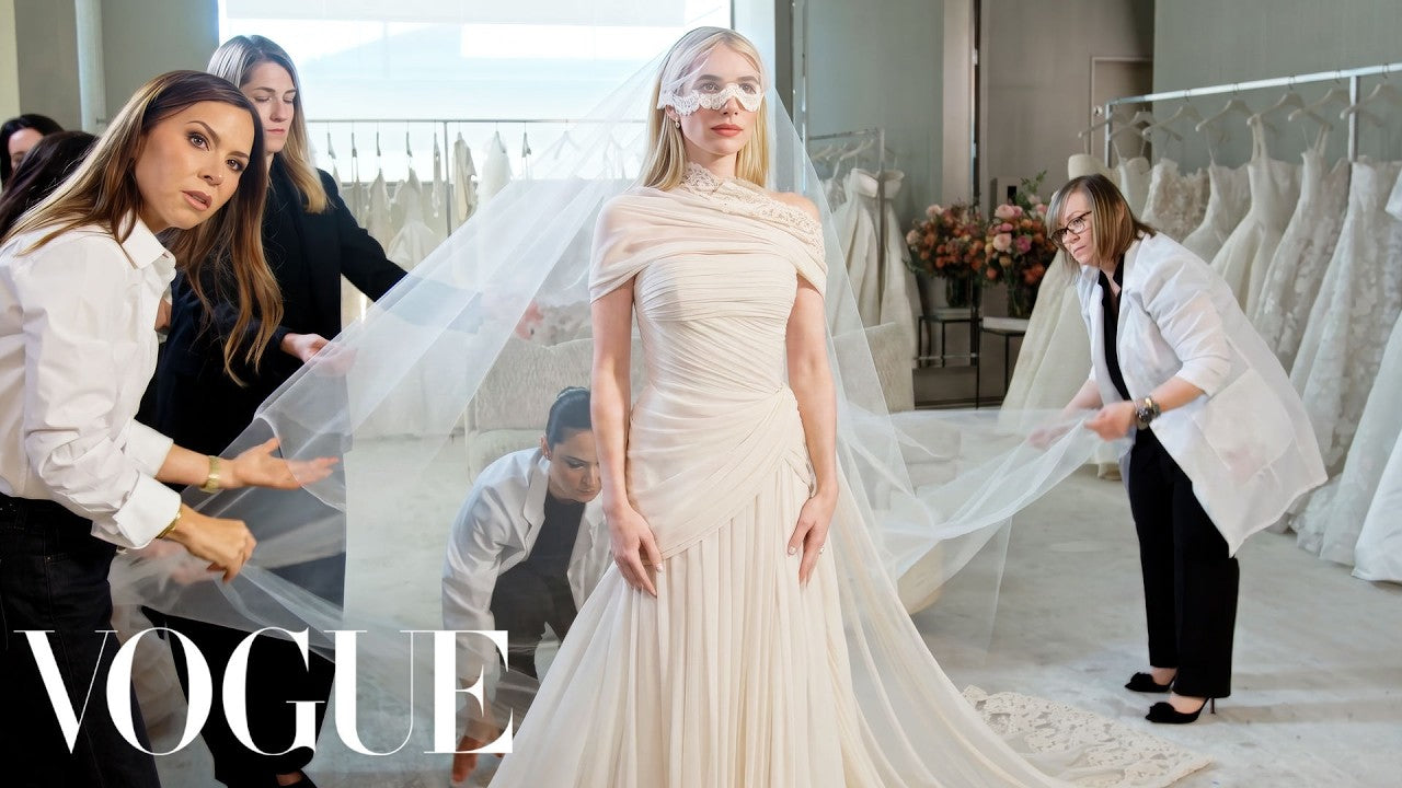 Emma Roberts Reveals Her Vintage-Inspired Wedding Dress in Intimate Vogue Fitting