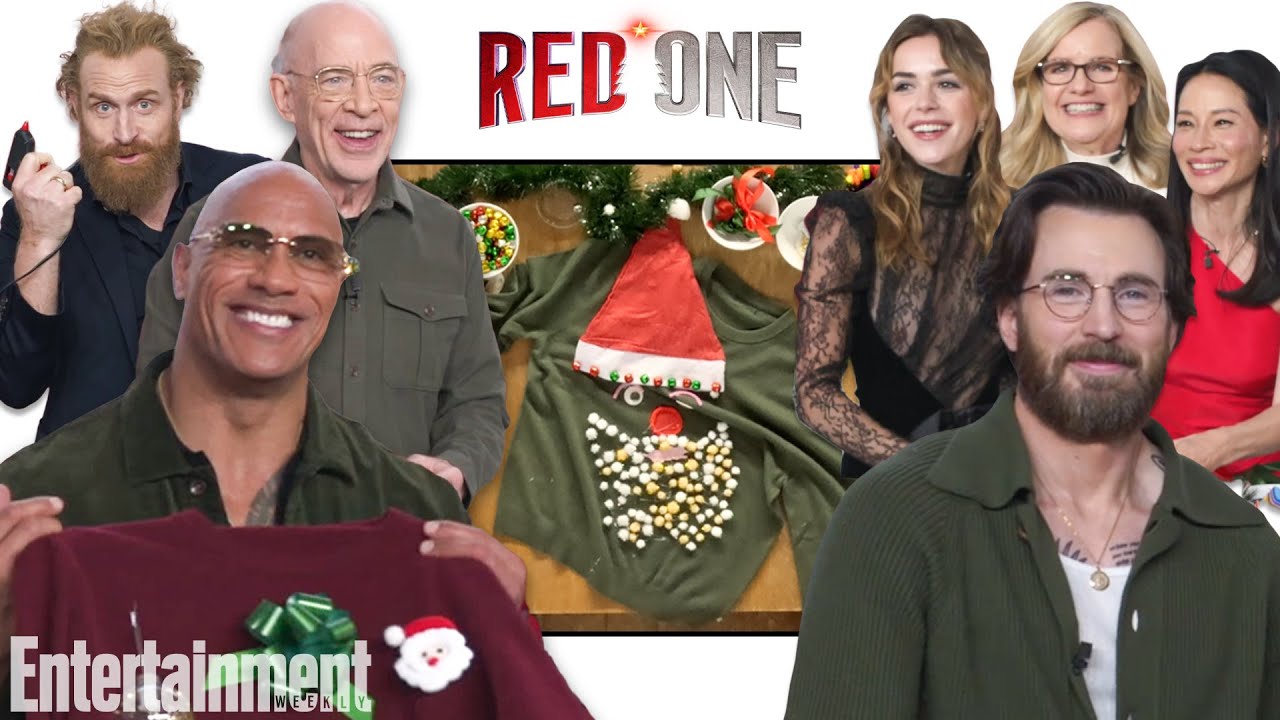 Chris Evans, Dwayne Johnson & the Cast of 'Red One' Decorate Ugly Christmas Sweaters