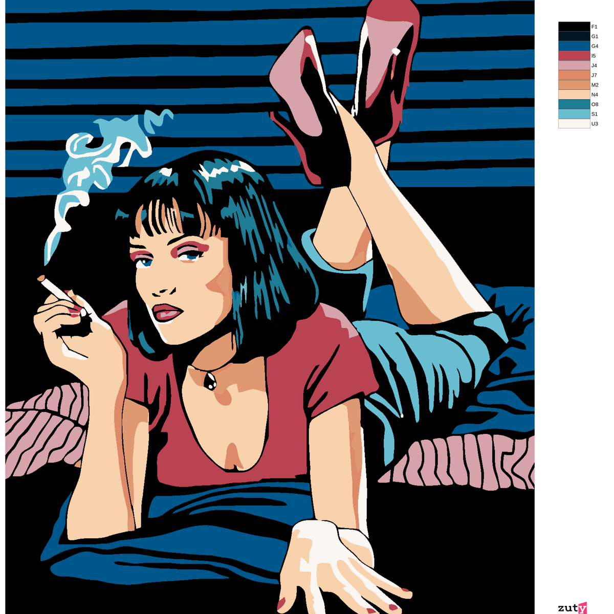 Paint by Numbers - Mia Wallace, Pulp Fiction