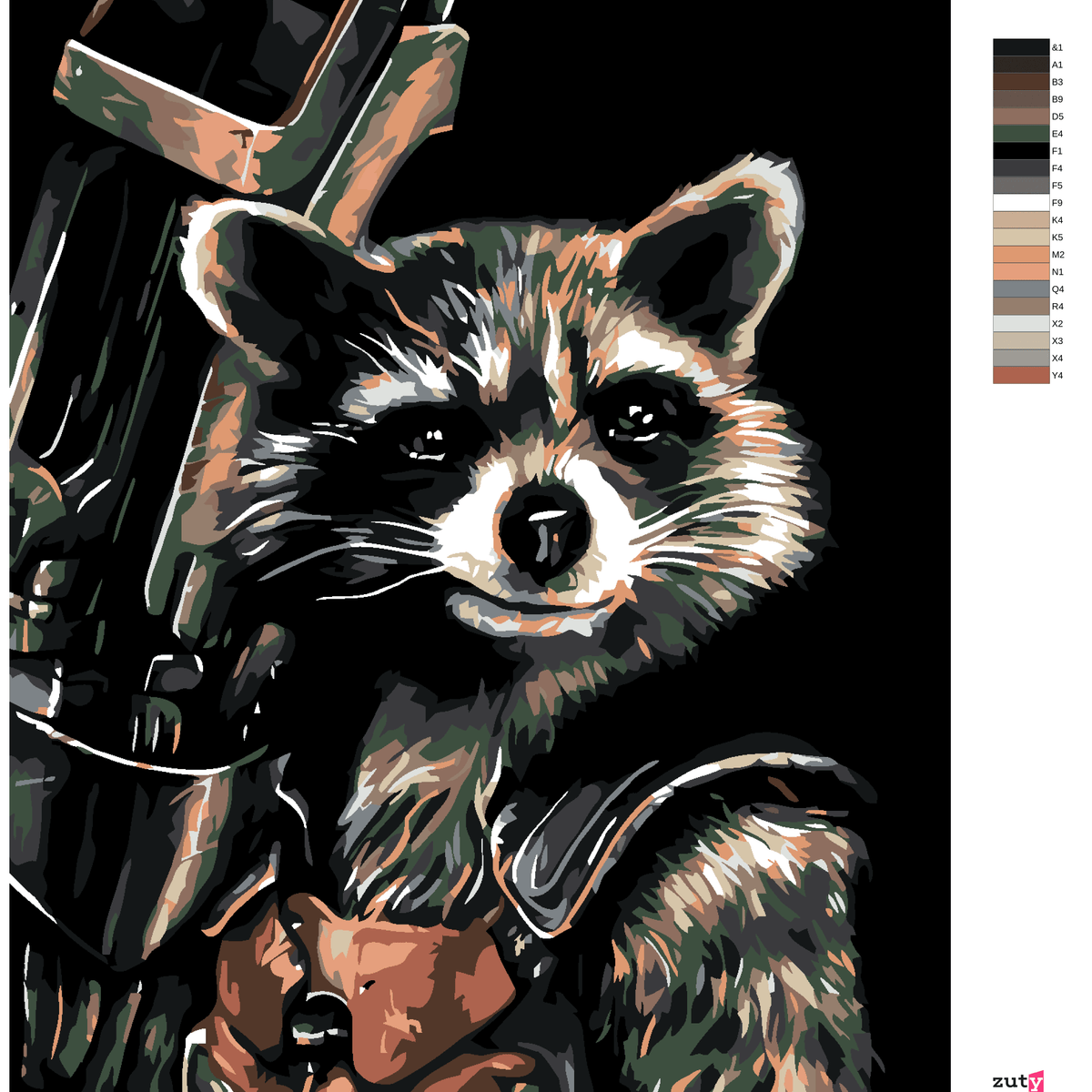 Paint by Numbers - Rocket Racoon