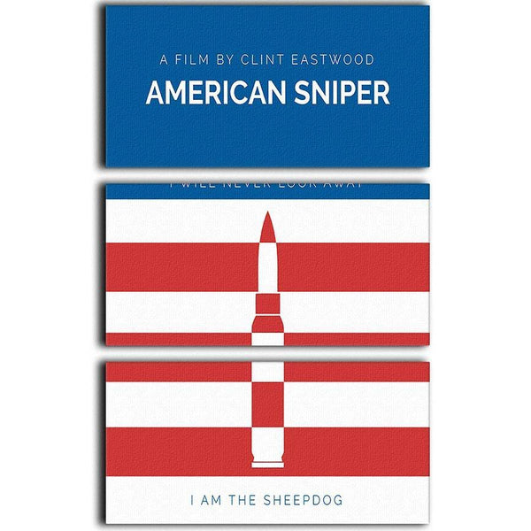 American Sniper Minimal Movie 3 Split Panel Canvas Print