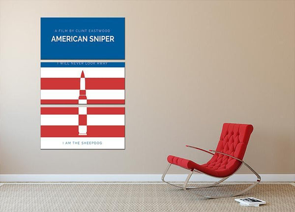 American Sniper Minimal Movie 3 Split Panel Canvas Print