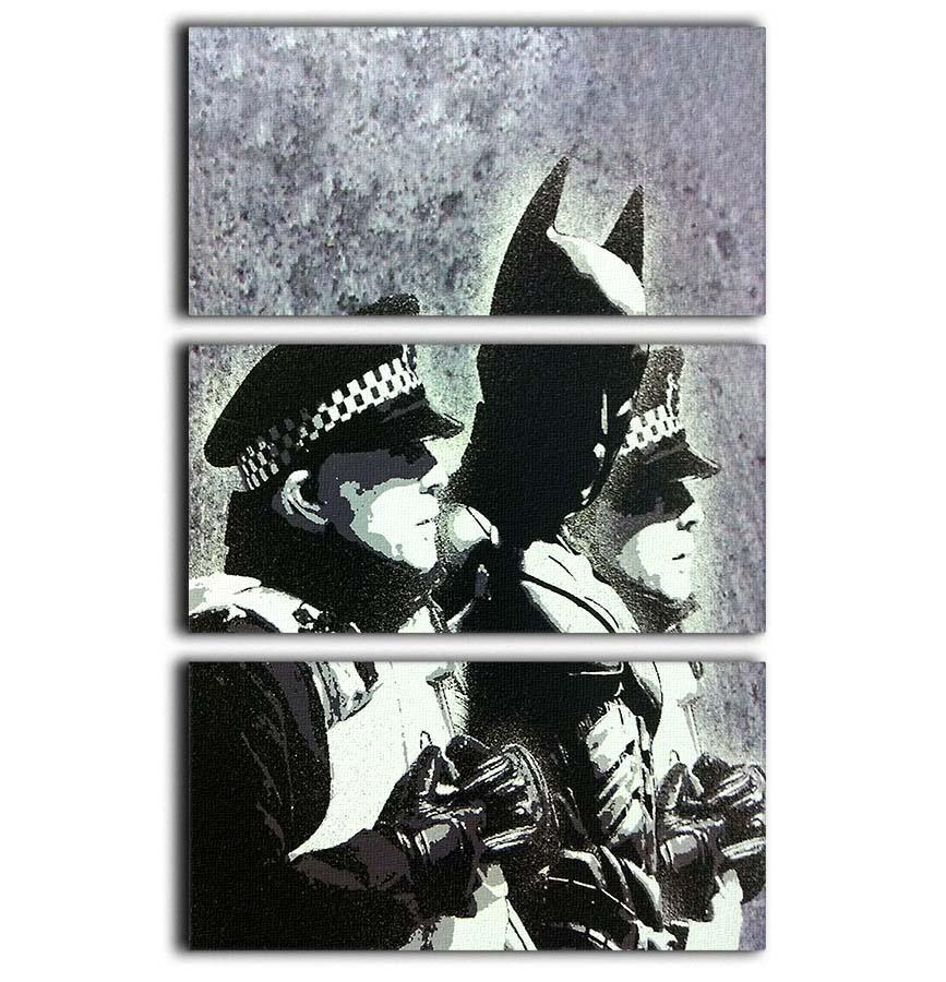 Banksy Batman and the Police 3 Split Panel Canvas Print