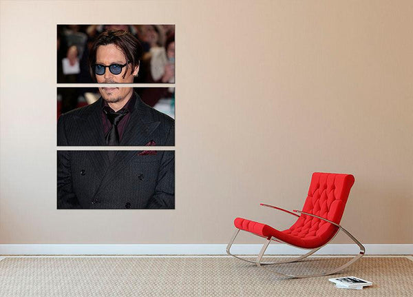 Johnny Depp in Sunglasses 3 Split Panel Canvas Print