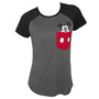 Mickey Mouse Women's Grey Pocket-Sized T-Shirt - Small