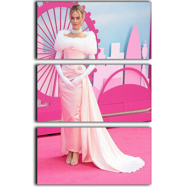 Margot Robbie at the Barbie Premiere 3 Split Panel Canvas Print
