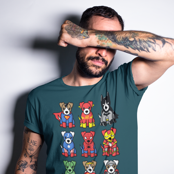 Super Heroes Dogs T-shirt