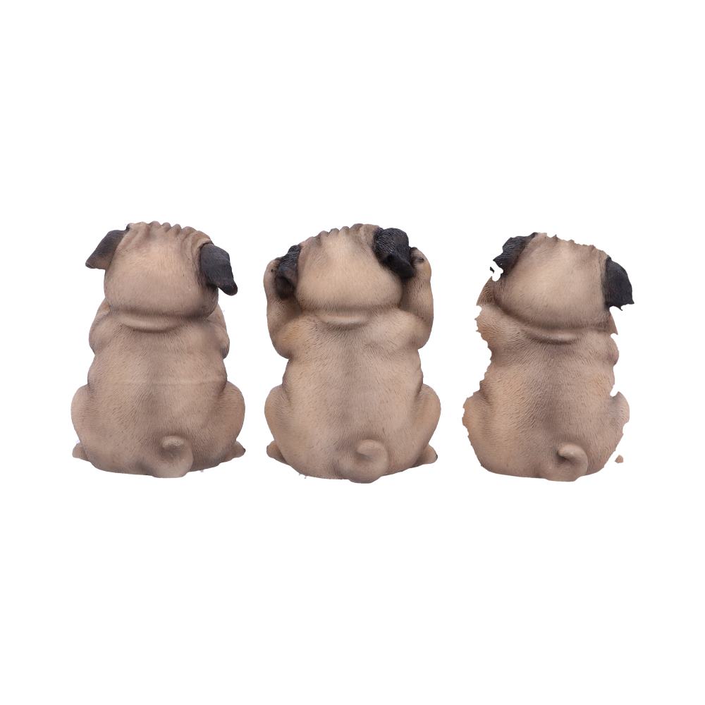 Three Wise Pugs Dog Ornaments