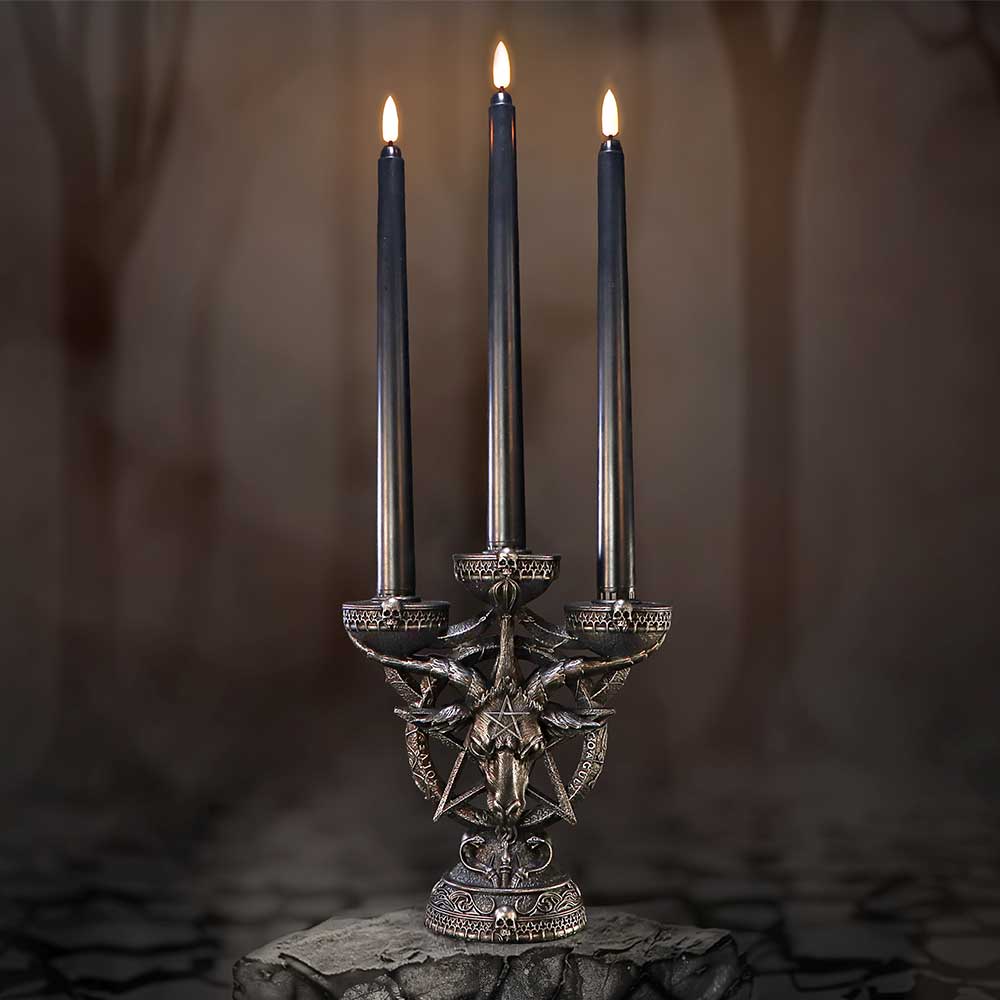 Baphomet's Radiance Candelabra with LED Candles
