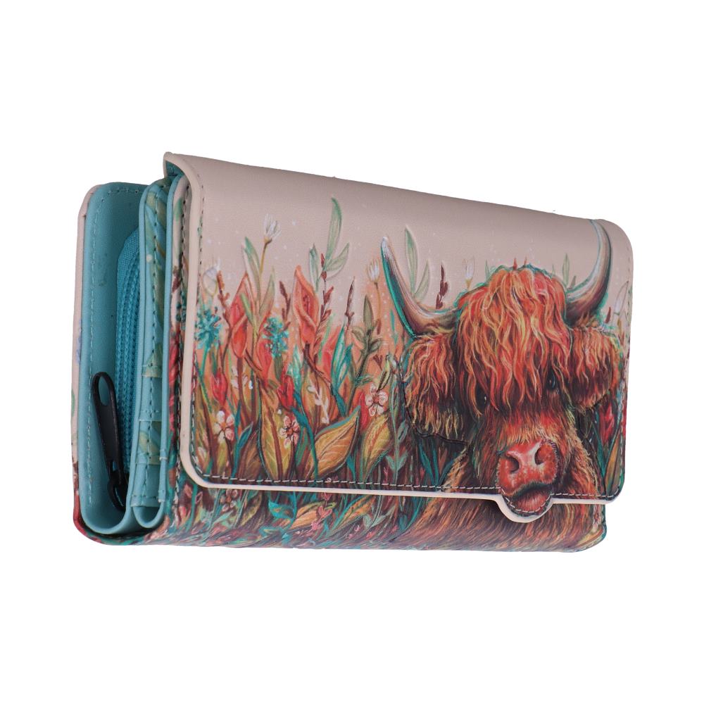 Highland Cow Embossed Purse 10cm