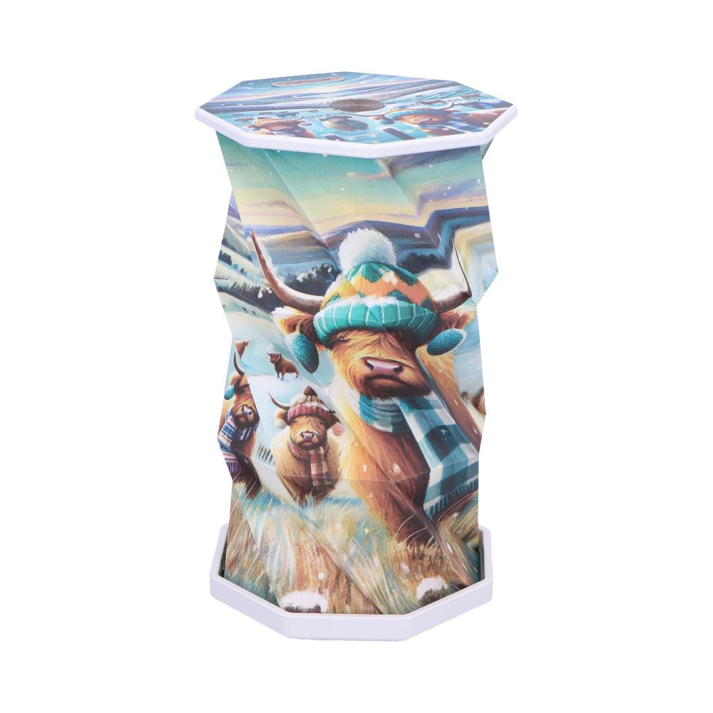 Winter Highland Cows Foldable LED Lamp 21cm