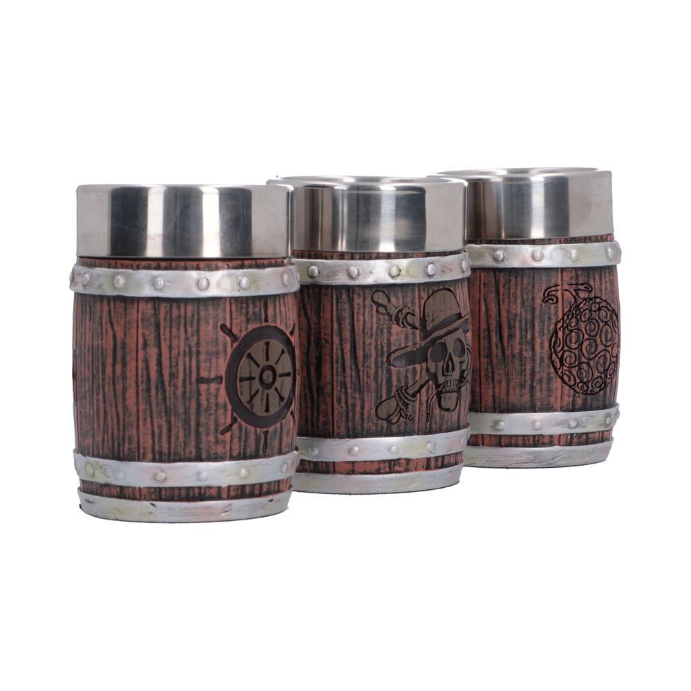 Official One Piece Barrel Shot Glass Set (Set of 3) 8.2cm