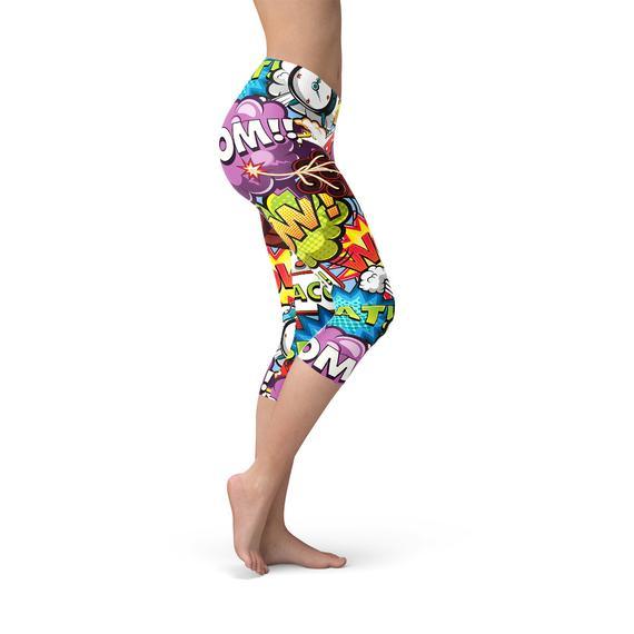 Comic Book Explosions Capri Leggings - Hollywood Box