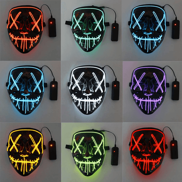 Cosplay Halloween Neon Mask Led Glow Mask - Hollywood Box