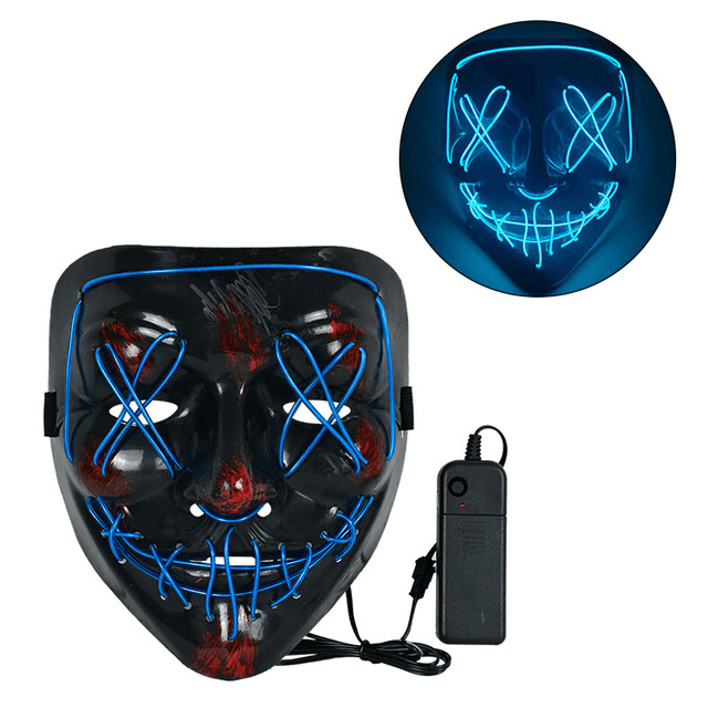 Cosplay Halloween Neon Mask Led Glow Mask - Hollywood Box