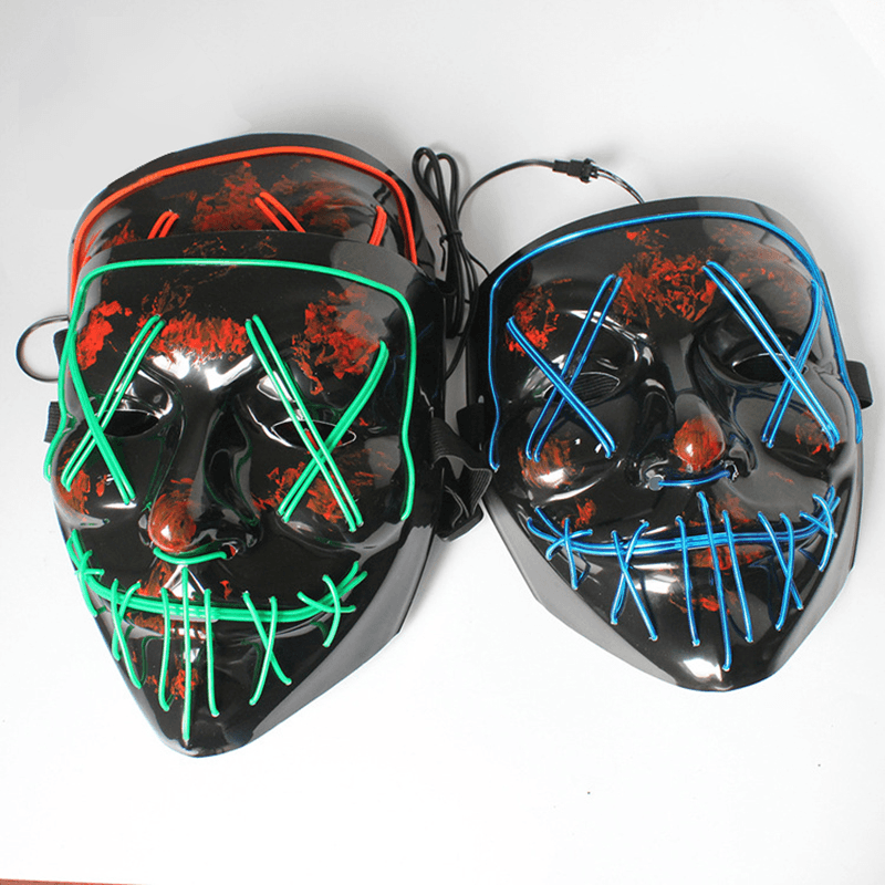 Cosplay Halloween Neon Mask Led Glow Mask - Hollywood Box