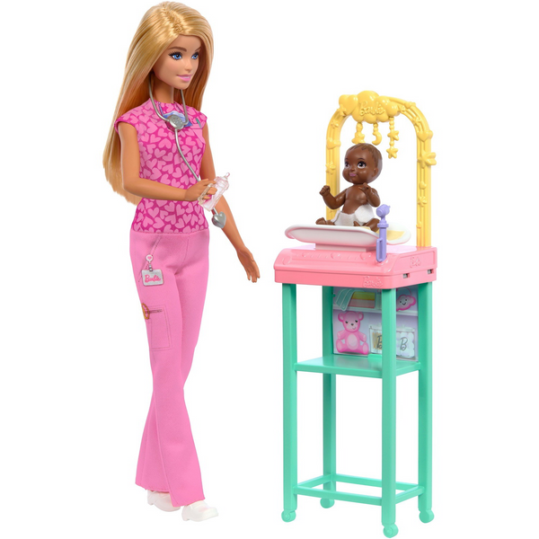 Mattel Barbie Carrier Gyermekorvos Barbie baba készlet (JCR72)-0