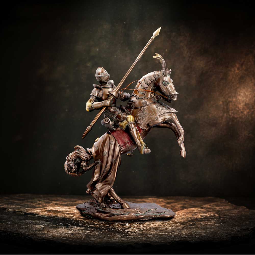 Knight on Horse Gold Figurine 45.9cm