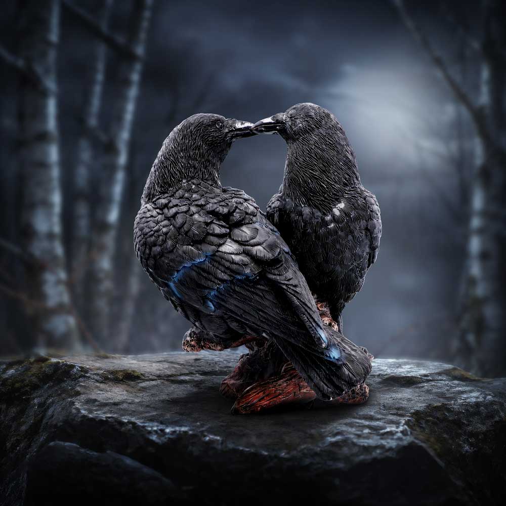 The Midnight Kiss Raven Figurine 13.9cm