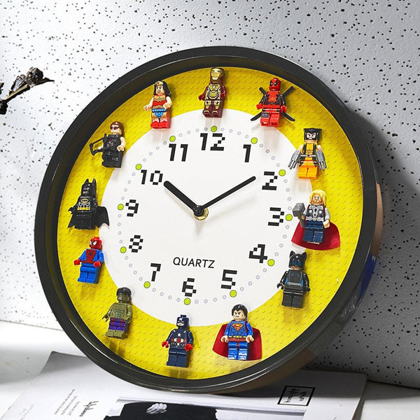 Building Block DIY Wall Clock for Kids