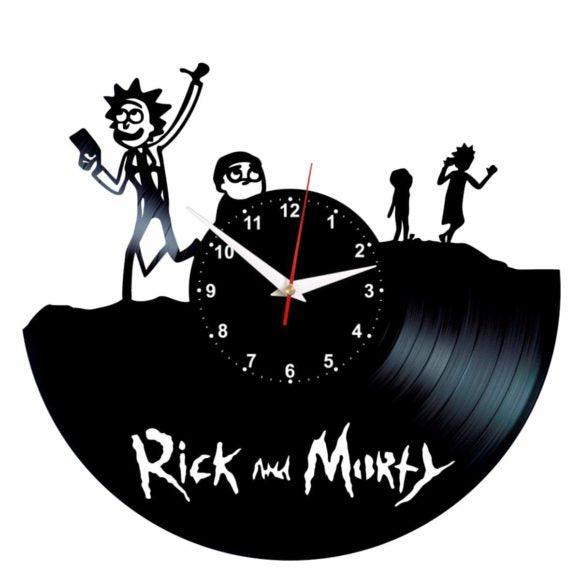 Rick and Morty Handmade Vinyl Record Wall Clock