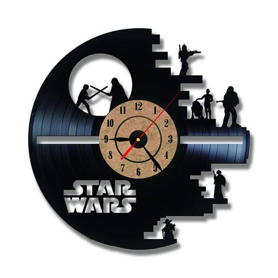 Star Wars Design Handmade Vinyl Record Wall Clock