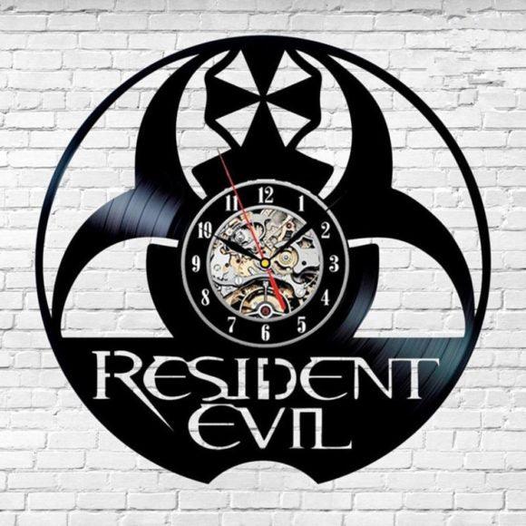 Resident Evil Video Game Theme Handmade Vinyl Record Wall Clock