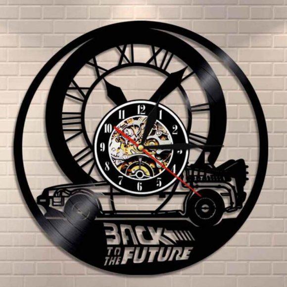 Back to the Future Car Handmade Vinyl Record Wall Clock