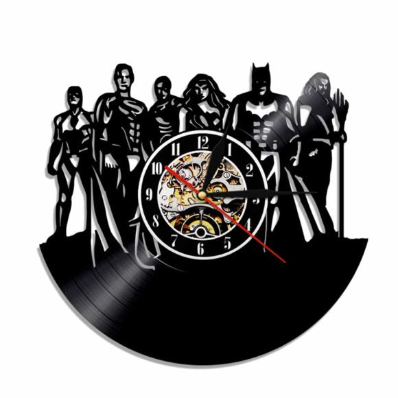 Justice League Comics Handmade Vinyl Record Wall Clock