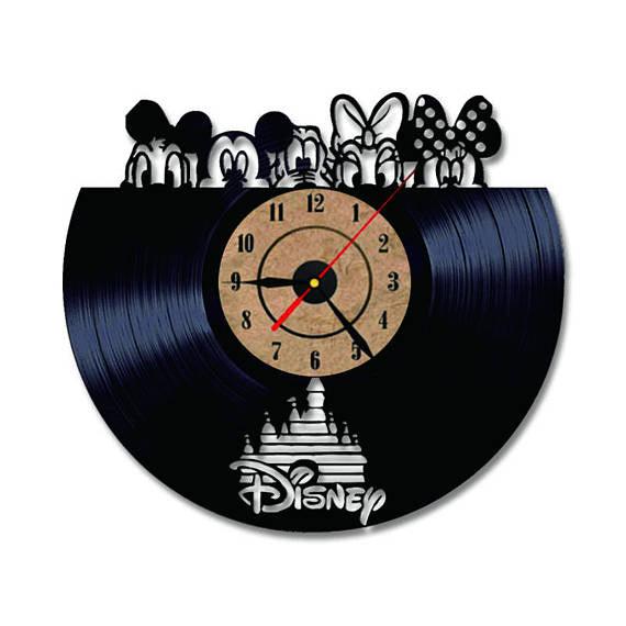 Walt Disney Heroes Handmade Vinyl Record Wall Clock