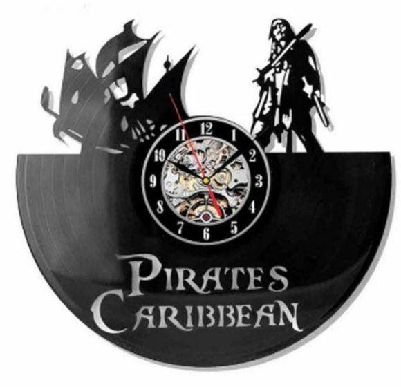 Pirates of the Caribbean Theme Handmade Vinyl Record Wall Clock