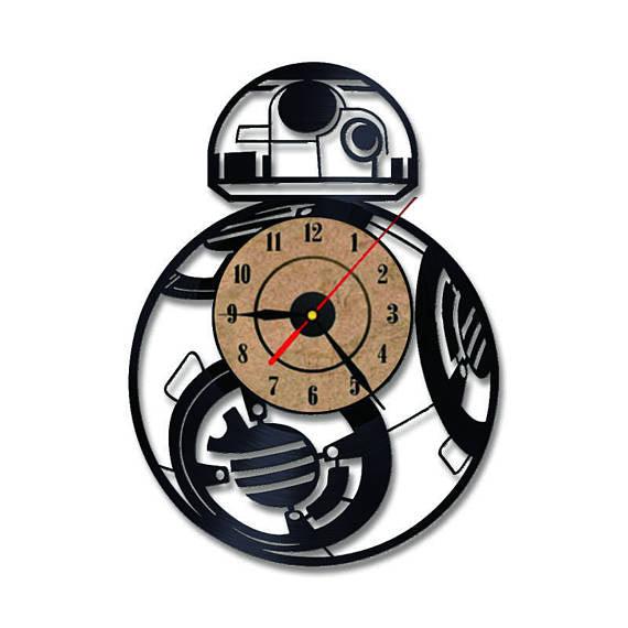 BB-8 from Star Wars Handmade Vinyl Record Wall Clock