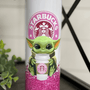 Pink Glitter Yoda Starbucks 20oz Skinny Tumbler