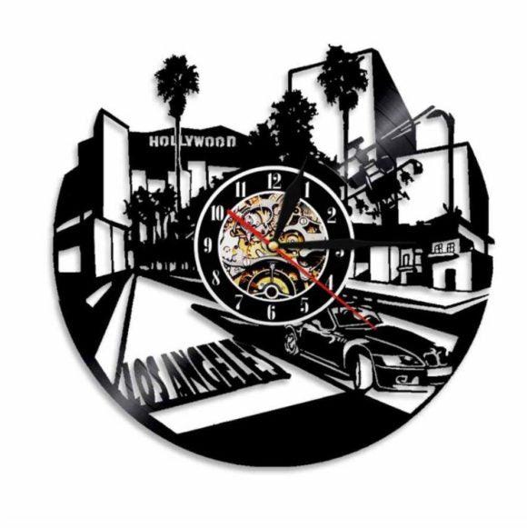 Los Angeles Hollywood Handmade Vinyl Record Wall Clock