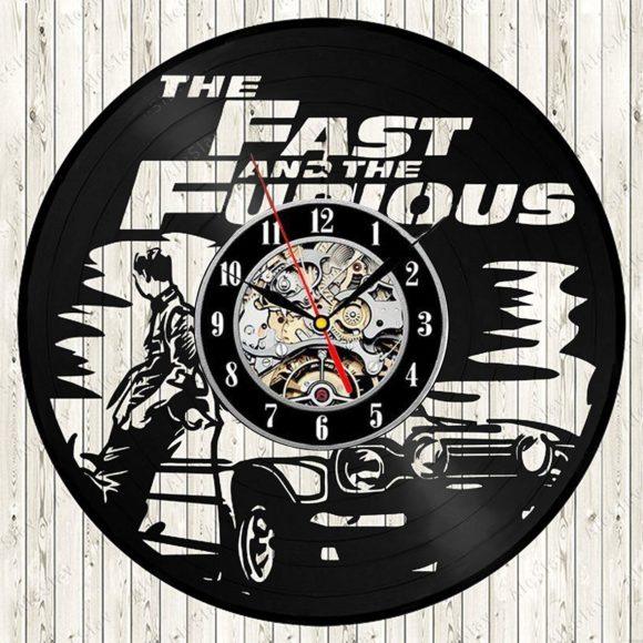 Fast & Furious Ornament Handmade Vinyl Record Wall Clock