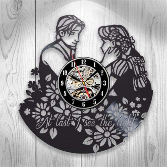 Tangled Disney Cartoon Handmade Vinyl Record Wall Clock