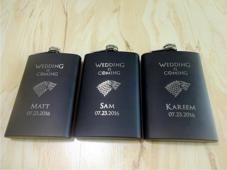 Game of Thrones Personalized Black Matte Flask