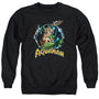 Jla-Ruler Of The Seas Adult Crew Sweat Tee- Black - Large - Hollywood Box