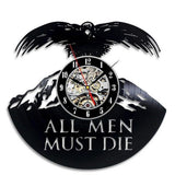 GAME OF THRONES ALL MEN MUST DIE HANDMADE VINYL WALL CLOCK - Hollywood Box