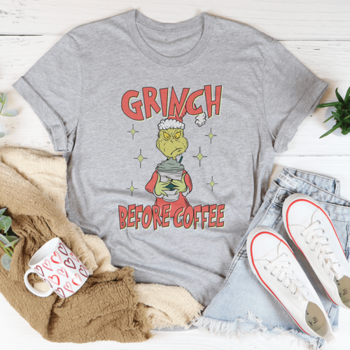 Grinch Before Coffee Tee