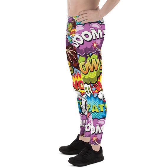 Mens Leggings - Pop Art Comic Book Designs - Hollywood Box