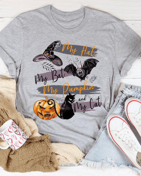 My Hat My Bat My Pumpkin And My Cat Tee - Hollywood Box