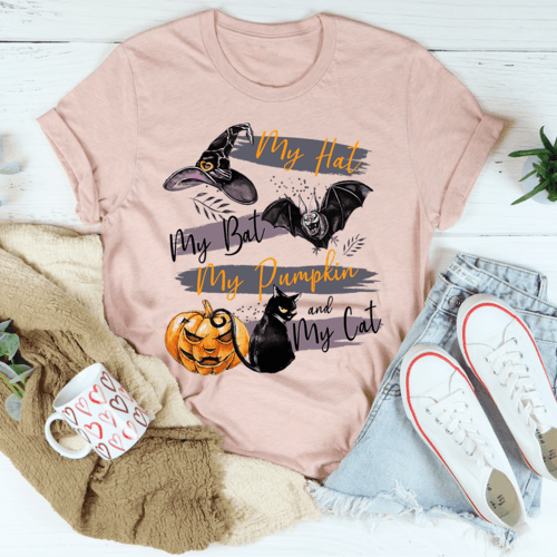 My Hat My Bat My Pumpkin And My Cat Tee - Hollywood Box