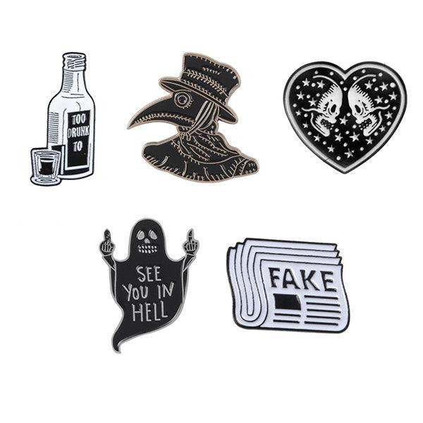 Punk Style Enamel Pins - Hollywood Box