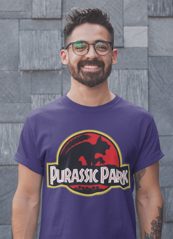 Purassic Park Shirt Cat Lover Funny Kitty Kitten Parody Dino Tshirt - Hollywood Box