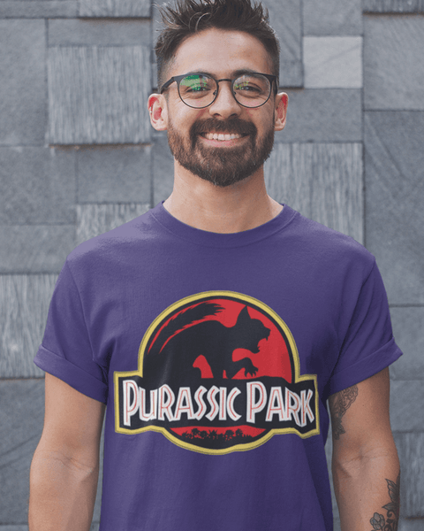 Purassic Park Shirt Cat Lover Funny Kitty Kitten Parody Dino Tshirt - Hollywood Box