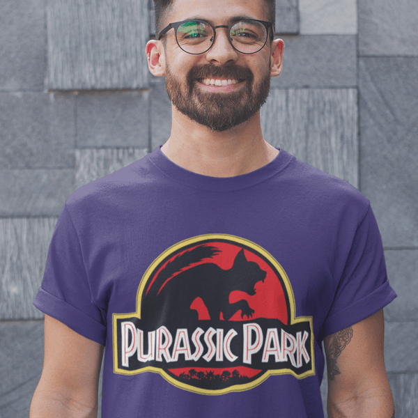 Purassic Park Shirt Cat Lover Funny Kitty Kitten Parody Dino Tshirt - Hollywood Box