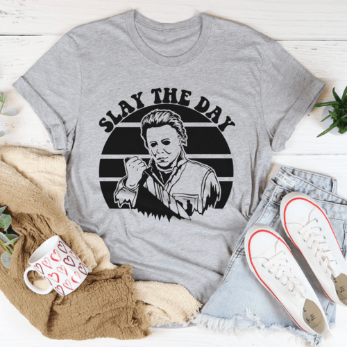 Slay The Day Tee – Spooky Halloween Graphic Shirt